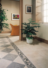 Crossville porcelain tile with accent trim