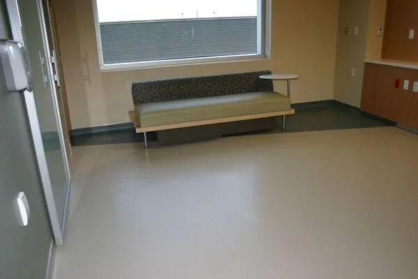 bench on sheet vinyl