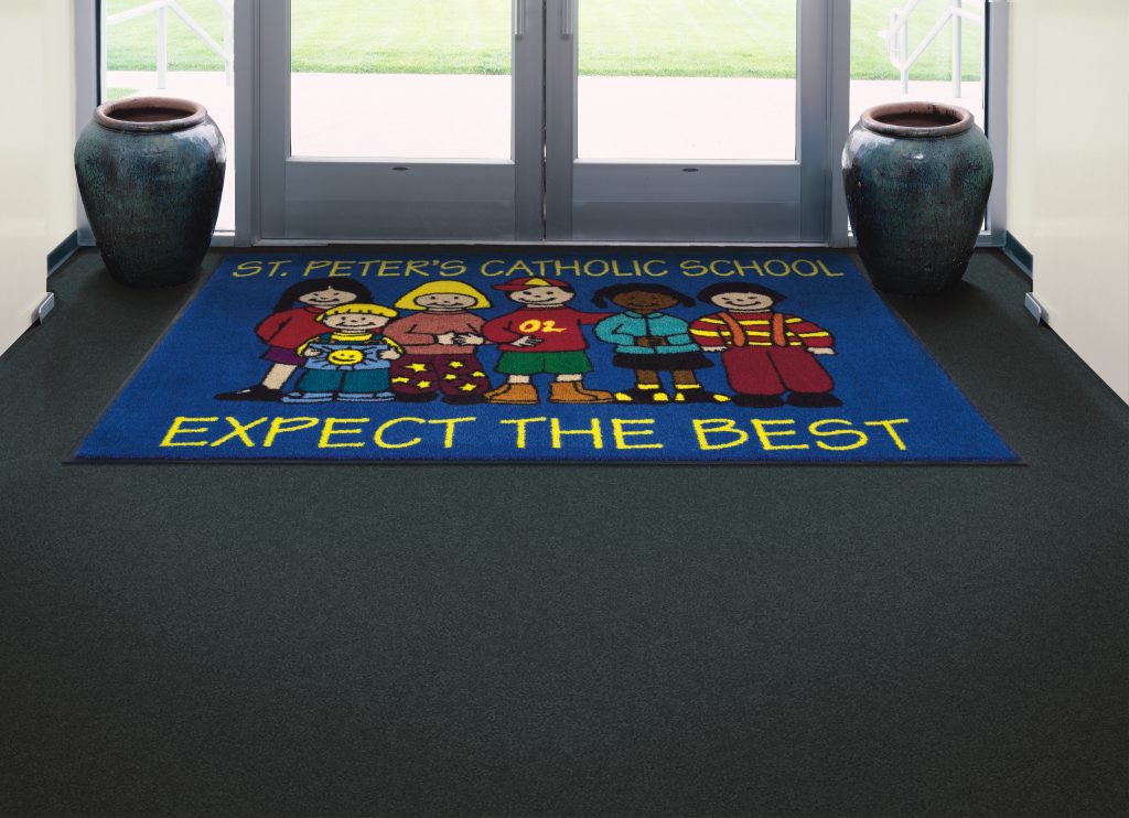 message and logo mats