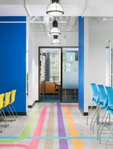 colorful vct installation