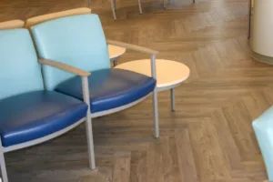 LVT installation in waiting room in hospital