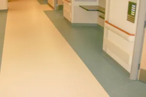 commercial flooring in hospital hallway