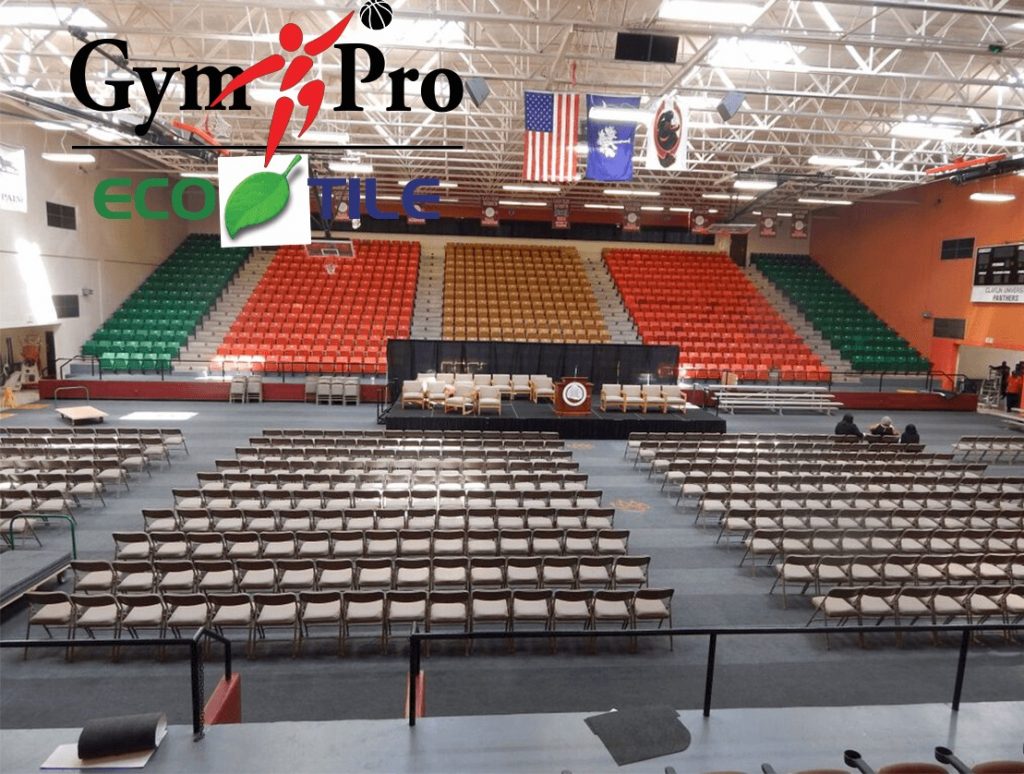 Gym floor coverings for graduation