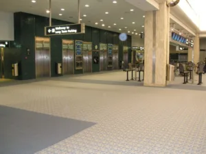 Tampa Airport Flooring pattern and solid carpet installed