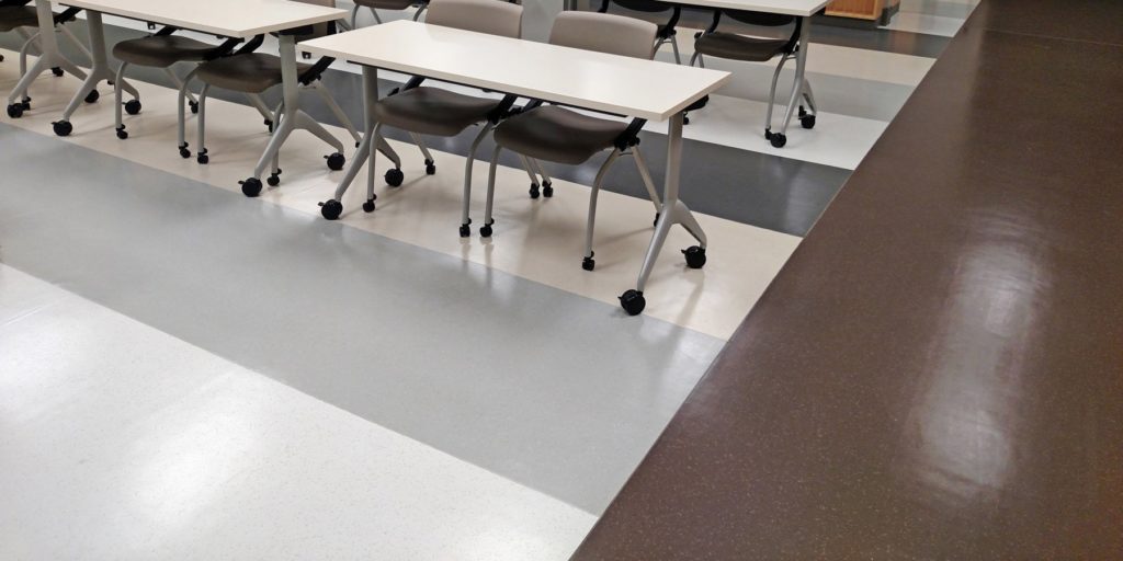 Sheet rubber flooring classroom