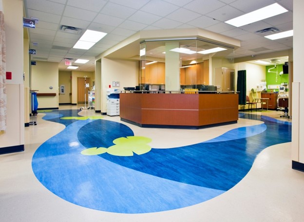 Sheet rubber flooring healthcare