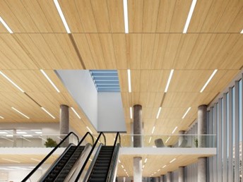 Armstrong wood-look lyra commercial ceiling panels