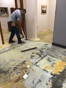 commercial flooring carpet tile removal prior to installation