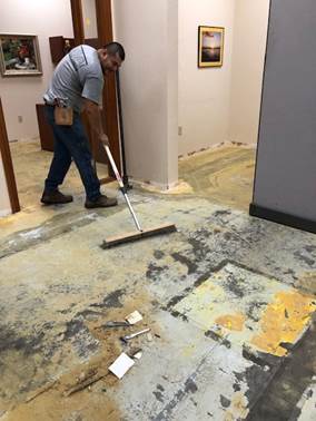 commercial flooring carpet tile removal prior to installation