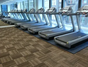 carpet tile installation in gym