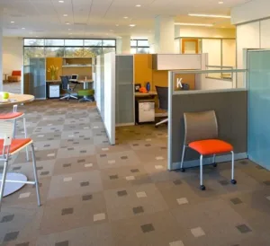 commercial flooring installation room scene carpet tile