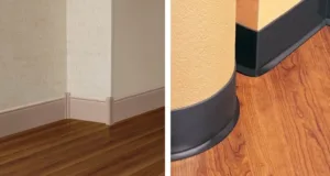 Flexco wall base. curved and straight.