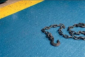 Ship chain on rubber floor