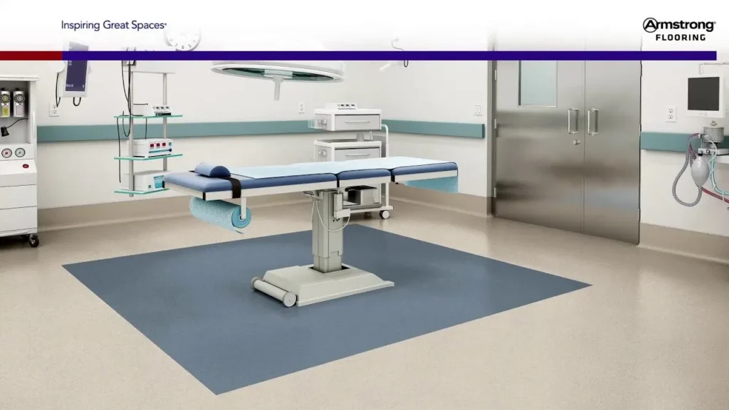 Vinyl floor in operating room