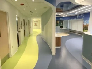 Yello and gray vinyl in hallway