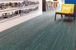 blue gray carpet tile in library