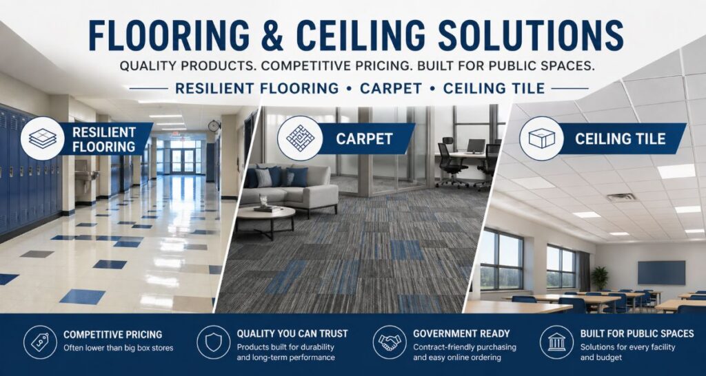 Government Flooring and Ceiling Tile Supplier for Public Facilities