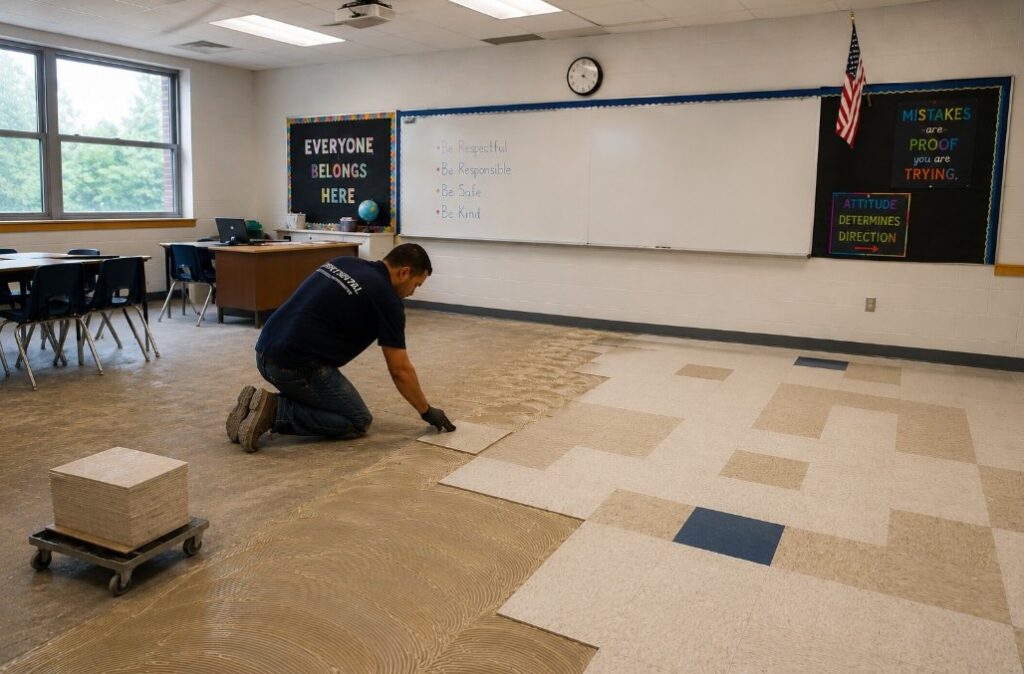 Flooring installation services for government agencies