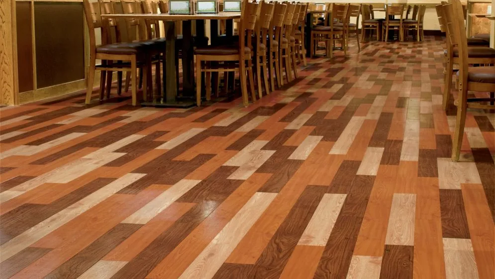 brown and beige plank flooring