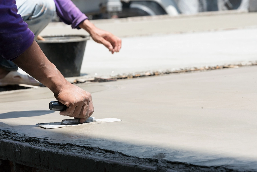 leving a concrete slap